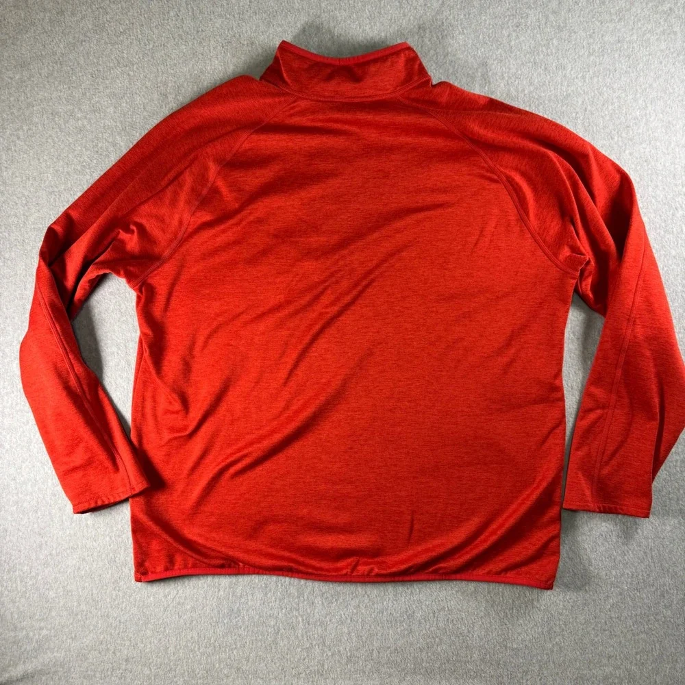The North Face Mens XXL Red Orange Quarter Zip Pullover Fleece Jacket Preppy